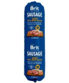 Brit Premium Sausage Sport wołowina z rybą 800g