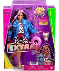 Lalka Barbie Mattel Extra Moda - Sportowa sukienka/Czarno-różowe włosy (GRN27/HDJ46)