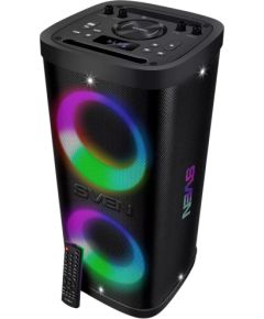 Portable speaker SVEN PS-930, black, power output 2x75W (RMS), TWS, Bluetooth, FM, USB, microSD, LED-display, lithium battery