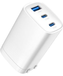 Evelatus   65W Max Fast Charger CN USB-C1/USB-C1/USB-A White