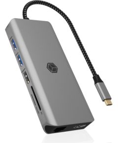 Raidsonic ICY BOX IB-DK4061-CPD, docking station (anthracite, USB-A, USB-C, HDMI, card reader, Gigabit LAN)