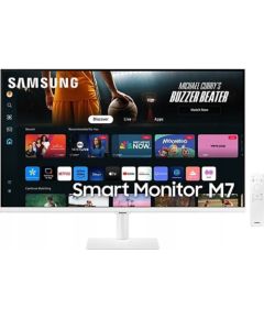 Monitor Samsung Monitor 32 cale SMART M70D VA 3840x2160 UHD 16:9 2xHDMI 3xUSB 2.0 1xUSB-C (65W) 4ms 60Hz WiFi/BT głośniki płaski biały 2Yd2d