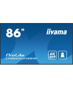 Monitor iiyama iiyama LH8665UHSB-B1 signage display Kiosk 2,18 m (86") LED Wi-Fi 800 cd/m² 4K Ultra HD Czarny Procesor wbudowany Android 11 24/7