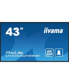 Monitor iiyama iiyama LH4365UHSB-B1 signage display Kiosk 108 cm (42.5") LED Wi-Fi 800 cd/m² 4K Ultra HD Czarny Procesor wbudowany Android 11 24/7