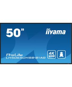 Monitor iiyama iiyama LH5065UHSB-B1AG signage display Płaski panel Digital Signage 125,7 cm (49.5") LCD Wi-Fi 800 cd/m² 4K Ultra HD Czarny Procesor wbudowany Android 11 24/7