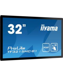 Monitor iiyama Monitor dotykowy 32 cale TF3215MC-B2 POJ.30PKT.VA.VGA.HDMI.DP.500cd/m2.3000:1/8ms.24/7.7H.IP65(front).PION/POZIOM.200x200mm(vesa)