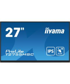 Monitor iiyama iiyama ProLite T2755MSC-B1 monitor komputerowy 68,6 cm (27") 1920 x 1080 px Full HD LED Ekran dotykowy Blad Czarny