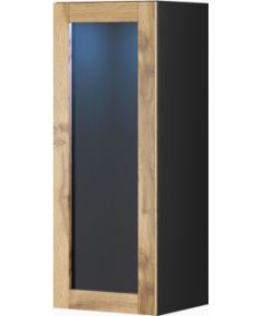 Cama Meble Cama cabinet VIGO "90" glass 90/35/32 black/wotan oak