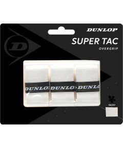 Tennis racket overgrip DUNLOP SUPER TAC white 3pcs- blister