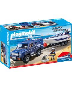 Playmobil Pojazd Terenowy Policji z Motorówką (5187)