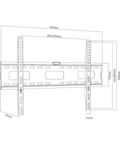 Maclean TV MC-419 Wall Mount Bracket 32"-100" VESA 600x400 45kg Tilting Universal Adjustable Spirit Level Accessories Flat Heavy Duty