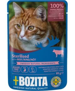 BOZITA sterilised beef jellied pieces - wet cat food - 85g