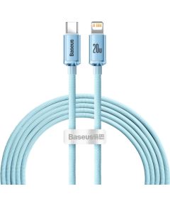 Baseus cable Crystal Shine USB-C - Lightning 2,0 m 20W sky blue