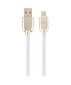 Gembird USB Male - Micro USB Male Premium rubber 1m White