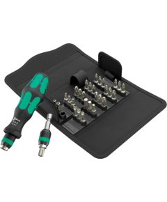 Wera Kraftform Kompakt 70 Universal, 32-piece, bit set (black/green, 1/4, incl. plug-in handle)