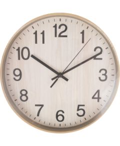 Wall clock WOODY D30cm, light wood texture