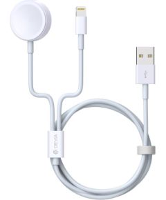 Devia cable Smart 2in1 V2 USB - Lightning white with inductive charger for Apple Watch