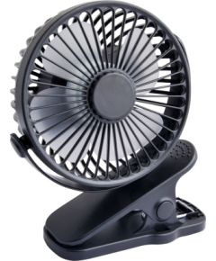 Blow Desk fan with clip 10cm USB+battery black