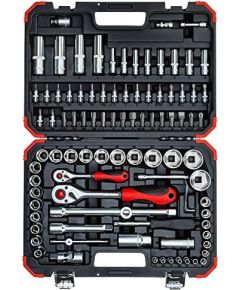 Gedore Red socket wrench set 1/4 "+ 1/2", 94 pieces (red / black, with reversible ratchets, SW 4mm - 32mm)