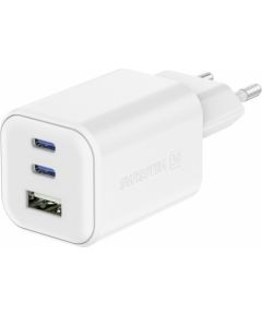 Swissten Travel 3арядное устройство GaN 2x USB-C / PD USB-A / 18W QC / 65W