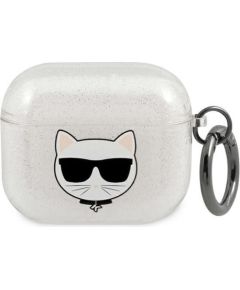 Karl Lagerfeld case for Airpods 3 KLA3UCHGS silver Glitter Choupette