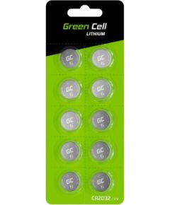 Green Cell Blister 10x Lithium Battery CR2032 3V 220mAh Button