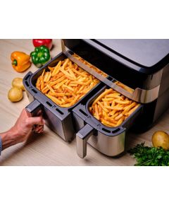 Tefal Dual Easy Fry & Grill EY905D Double 8.3 L Stand-alone 2700 W Hot air fryer Stainless steel