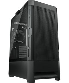 COUGAR | Case Airface Black | PC Case | Mid Tower / Mesh Front Panel / 1 x 120mm Fan / TG Left Panel / Black