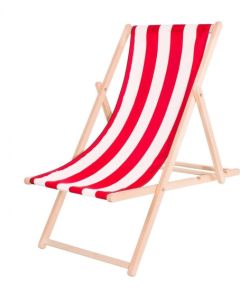 Platinet PLATINET SUMMER SUNBED LEŻAK OGRODOWY WOOD RED STRIP [45436]