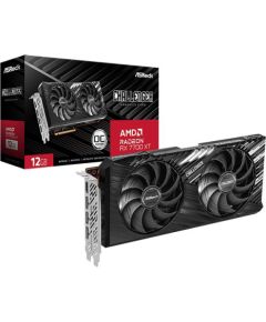 Graphics Card ASROCK AMD Radeon RX 7700 XT 12 GB GDDR6 192 bit PCIE 4.0 16x Two and Half Slot Fansink 1xHDMI 3xDisplayPort RX7700XTCL12GO