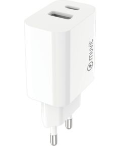 Wall Charger PD 20W Type-C + QC 18W USB By Muvit White