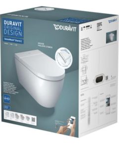 Duravit pods ar vāku Starck f Pro Compact Rimless SensoWash, pie sienas, 375x575 mm, Durafix, balts