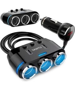 Goodbuy 3 x auto lādētāja ligzdas sadalītājs 12 | 24V | 2 x USB 2.1A | LED