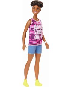 Lalka Barbie Mattel Fashionistas Modna przyjaciółka - różowy kamuflaż (GHP98)