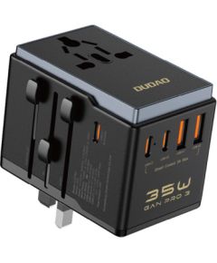 Dudao   Dudao A35Pro 35W EU / UK / AUS / US / JP travel adapter 3x USB-C 2x USB-A - black