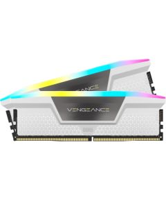 Corsair DDR5 - 32GB - 6000 - CL - 30 (2x 16 GB) dual kit, RAM (white, CMH32GX5M2B6000C30W, Vengeance RGB, INTEL XMP)