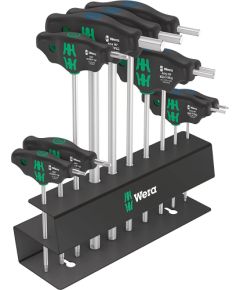 Wera Bicycle Set 6, screwdriver (black/green, 10 pieces, with metal rack for wall mounting)