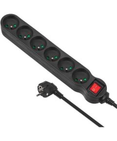 Maclean MCE225 power extension 1.5 m 6 AC outlet(s) Indoor Black