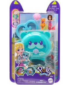 Mattel Polly Pocket Mini: Pet Connects - Otter Compact Playset (HKV48)