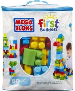 Mattel MEGA BLOKS FIRST BUILDERS BIG BUILDING BAG 60pcs BLUE (DCH55)