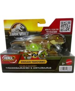 Mattel Jurassic World: Fierce Changers Double Danger - Tyrannosaurus Rex  Ankylosaurus (Brown) (HLP06)