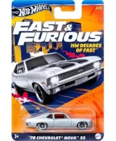 Mattel Hot Wheels Fast  Furious: HW Decades of Fast - 70 Chevrolet Nova SS Vehicle (HRW42)