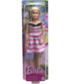 Mattel Barbie® 65th Anniversary - Blonde Doll with Pink Striped Dress (HTH66)