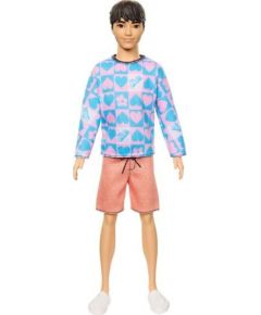 Mattel Barbie Ken Doll - Fashionistas #219 with Pink and Blue Heart Patterened Shirt (HRH24)