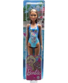 Mattel Barbie Doll Beach - Dark Skin Doll with Flowers Blue Swimsuit (HDC51)