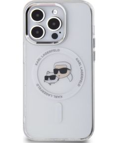 Karl Lagerfeld IML K&CH Heads Metal Frame MagSafe Case for iPhone 13 Pro Max Transparent