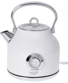 Adler AD 1346 electric kettle 1.7 L 2200 W Metallic, White