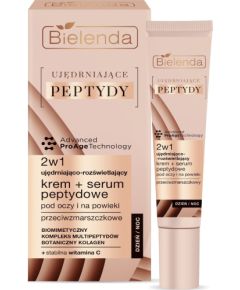 Bielenda Bielenda Ujędrniające Peptydy Ujędniająco-Rozświetlający Krem - Serum peptydowe 2w1 pod oczy i na powieki 15ml