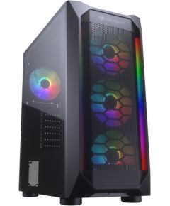 COUGAR | MX410 Mesh -G RGB | PC Case | Mid Tower / Mesh Front Panel with ARGB strips / 4 x ARGB Fans / 4mm TG Left Panel