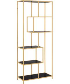 Shelf SEAFORD 77x35xH185cm, black/golden